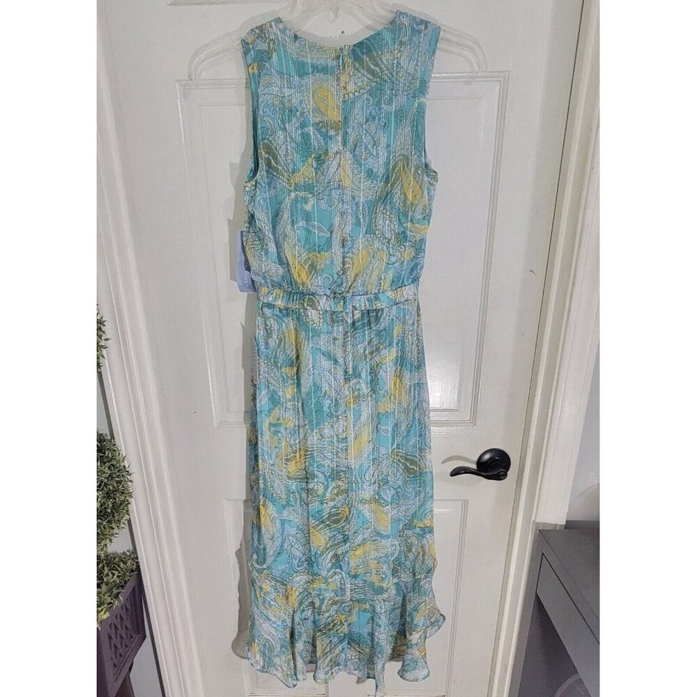 London‎ Times Maxi Womens Dress V Neck Paisley Sleeveless Multicolored Size 4 - Picture 4 of 13